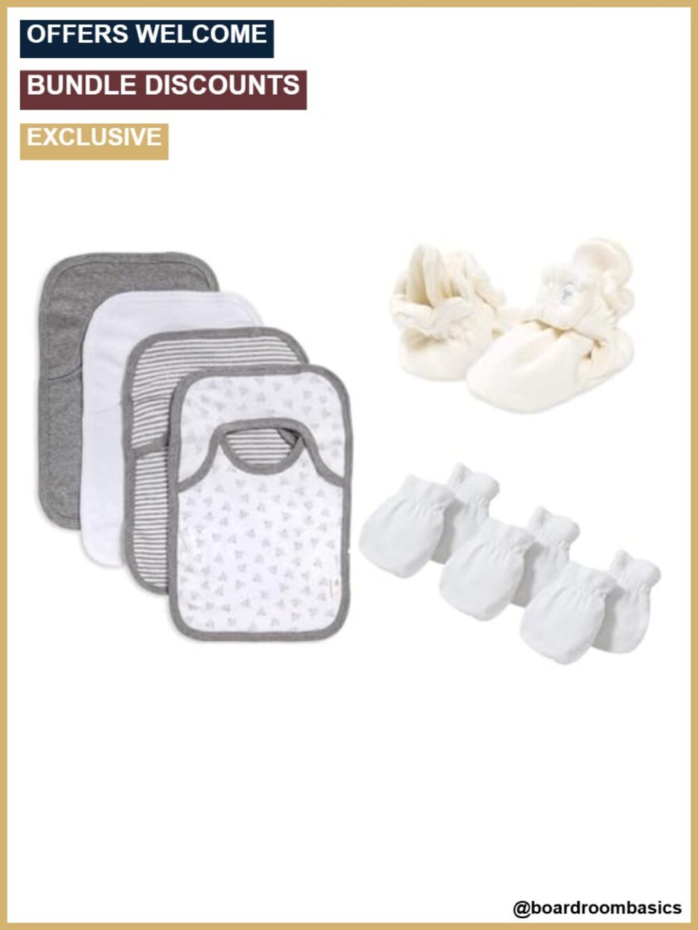 Organic Cotton Bibs with Absorbent Terry Backing